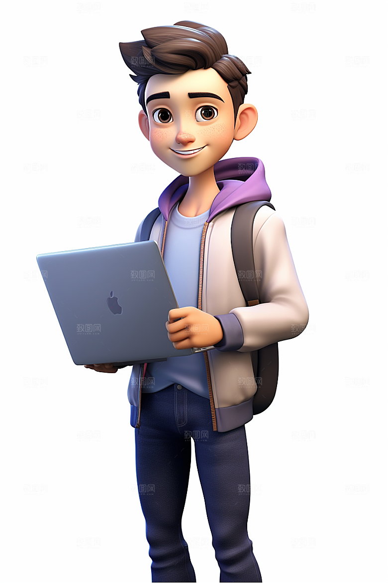 电脑工作人物高清工作模型