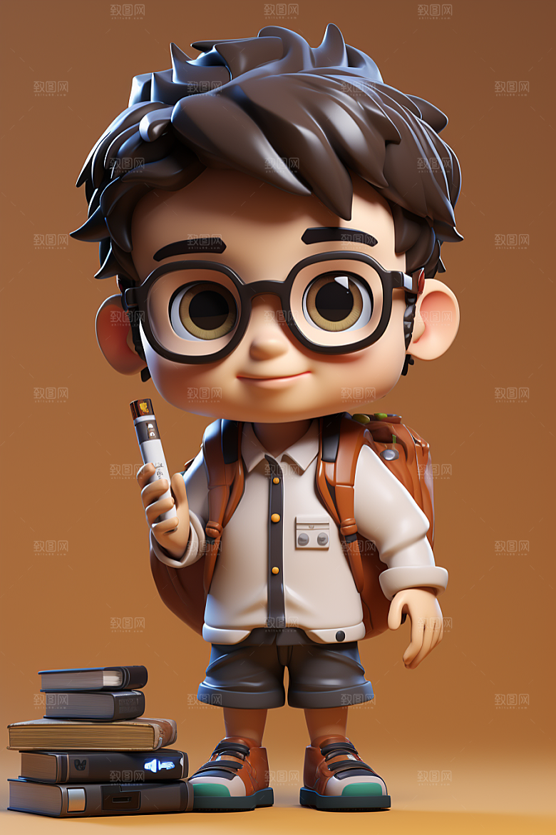 电脑工作人物3D白领模型
