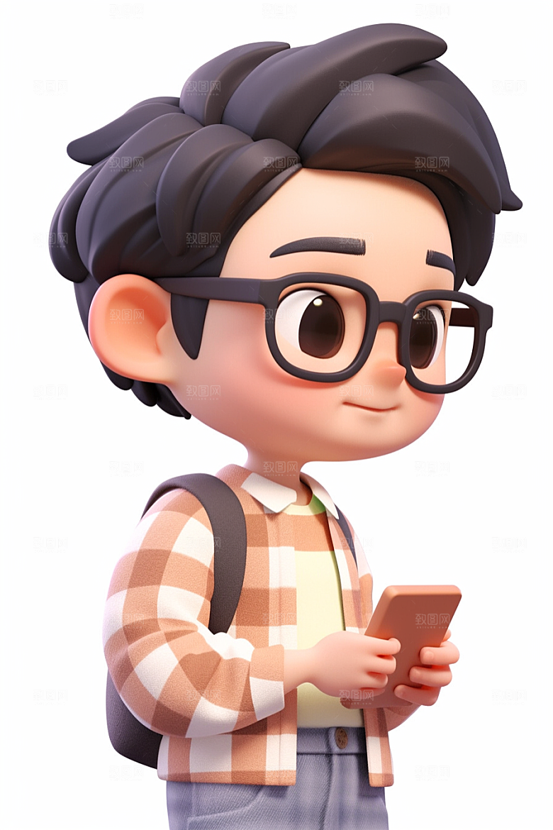 电脑工作人物工作高清模型