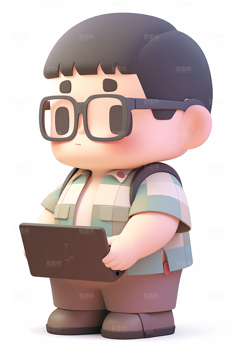电脑工作人物高清打工模型