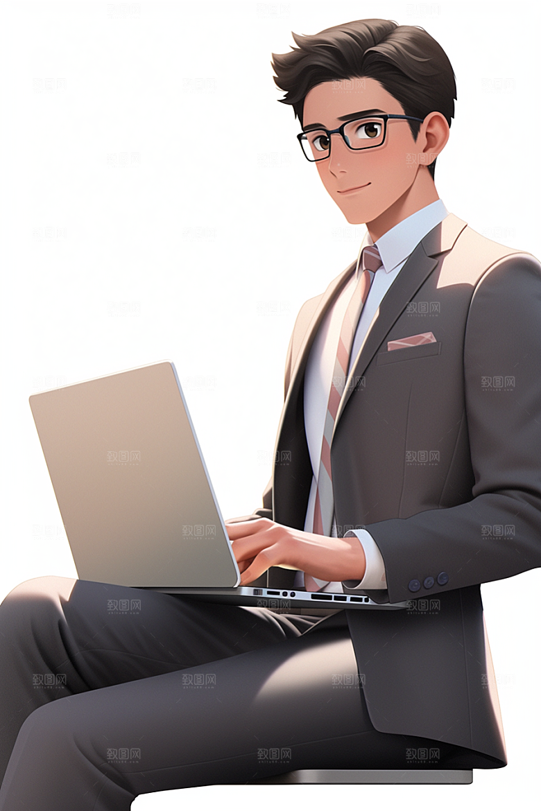 电脑工作人物工作肖像模型