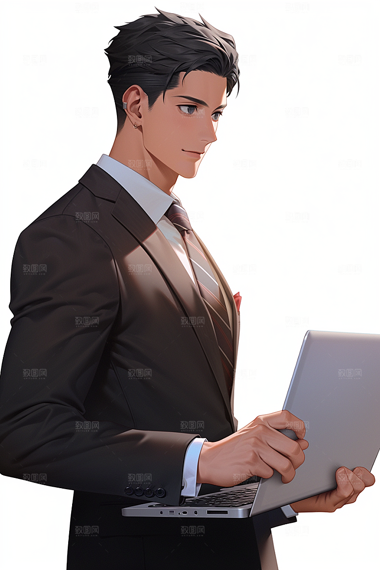 电脑工作人物白领办公室模型
