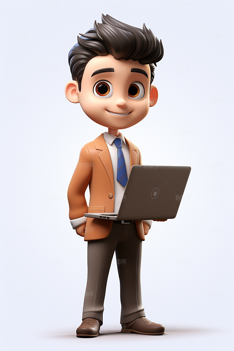 电脑工作人物工作上班族模型