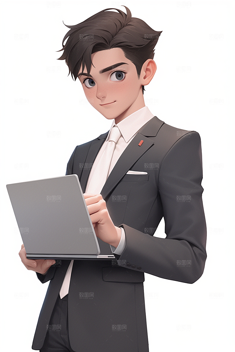 电脑工作人物上班族办公室模型