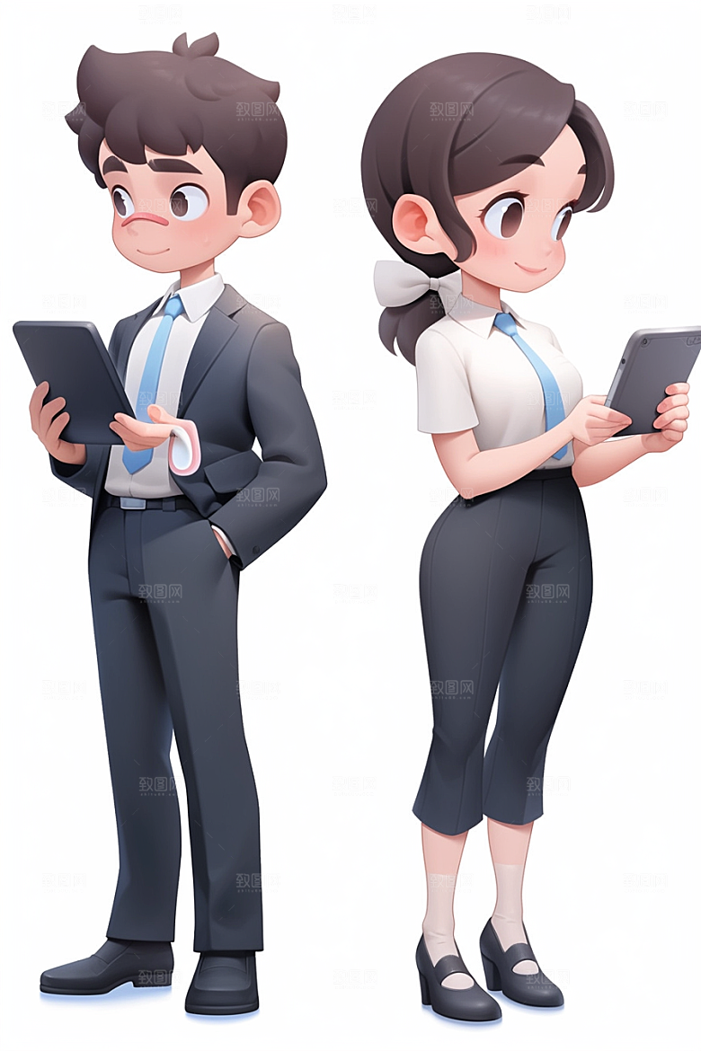 电脑工作人物肖像工作模型