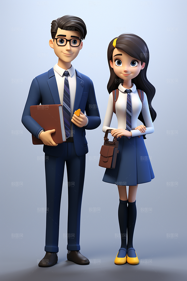 电脑工作人物肖像办公室模型
