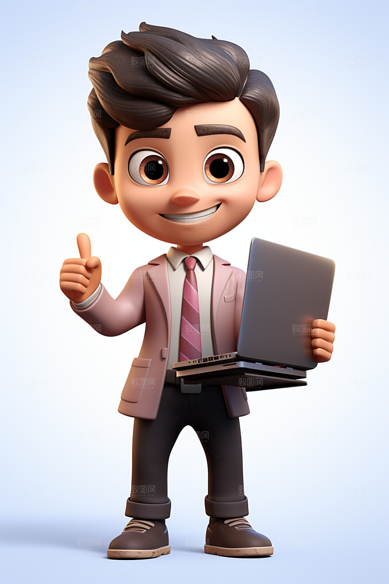电脑工作人物工作打工模型