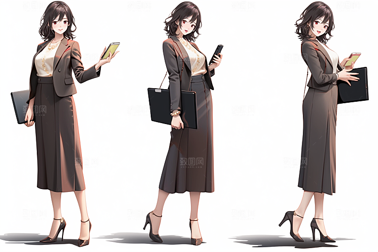 电脑工作人物肖像工作模型
