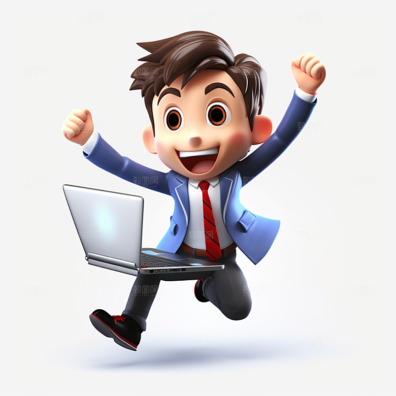 电脑工作人物高清加班模型