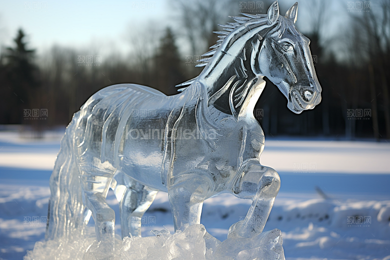 冰雕动物高清冰雪大世界摄影图