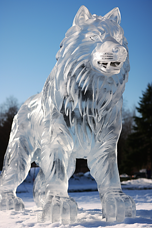 冰雕动物冰雪大世界高清摄影图