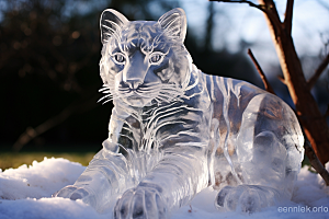 冰雕动物冰雪大世界高清摄影图