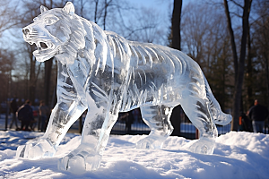 冰雕动物冰雪大世界艺术冰雕摄影图
