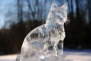 冰雕动物艺术冰雕冰雪雕塑摄影图
