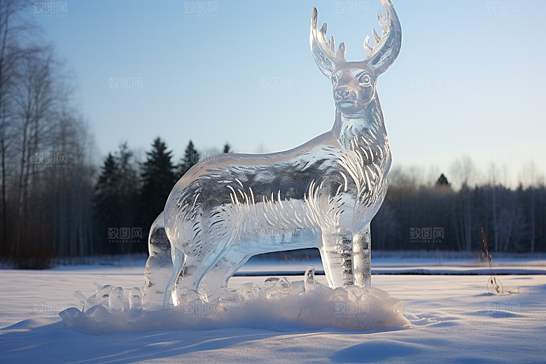 冰雕动物冰雪大世界艺术冰雕摄影图
