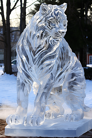 冰雕动物冰雪大世界冰雪雕塑摄影图
