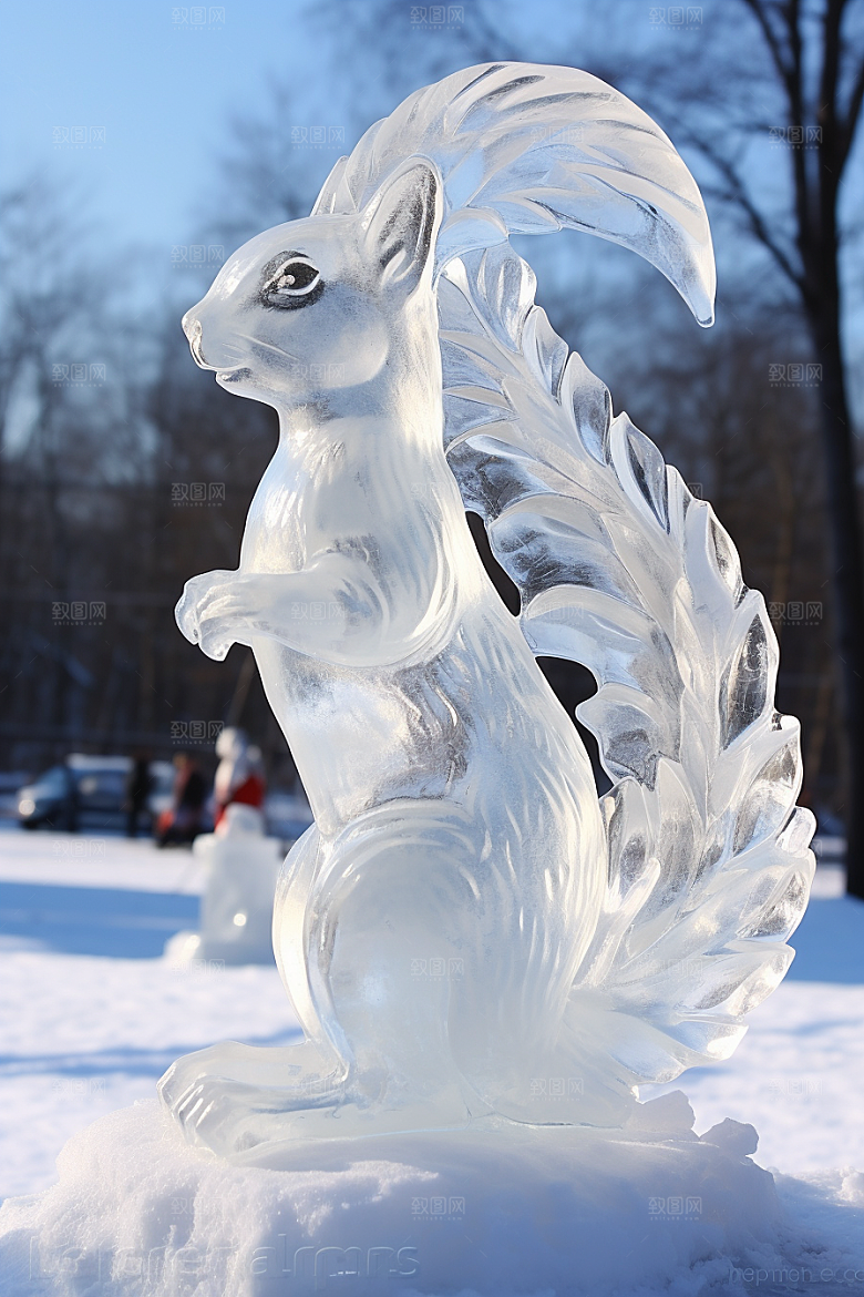 冰雕动物旅游冰雪大世界摄影图