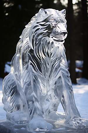 冰雕动物高清冰雪大世界摄影图