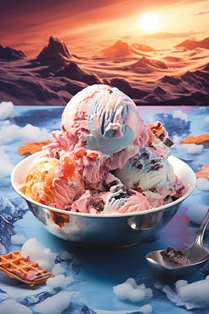冰淇淋夏天美食素材