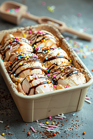 冰淇淋甜食消暑素材