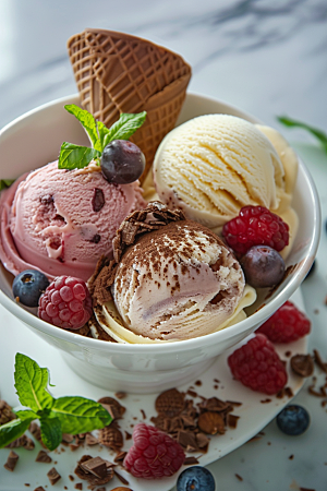 冰淇淋美食清凉素材