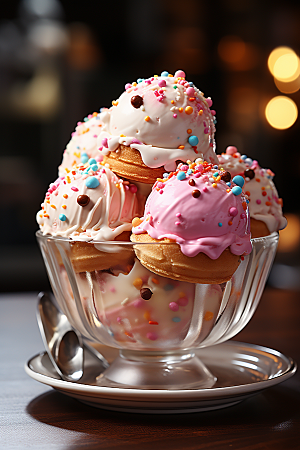 冰淇淋冰沙消暑素材