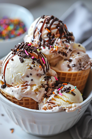 冰淇淋甜筒蛋筒素材
