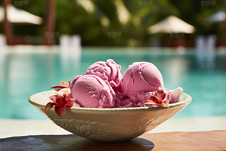 冰淇淋新地美食素材