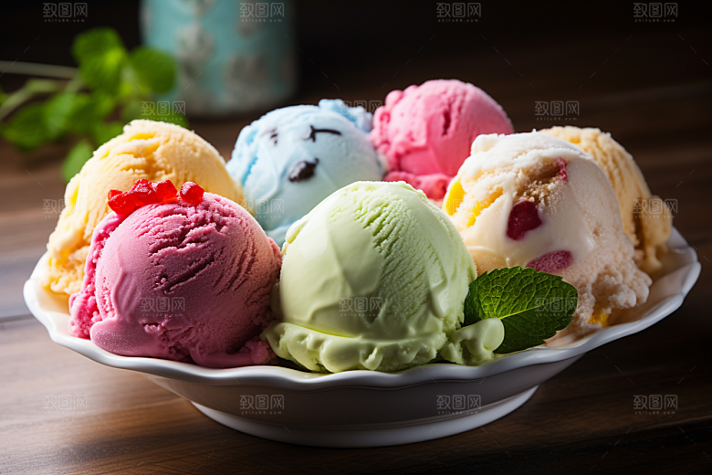 冰淇淋美味消暑素材