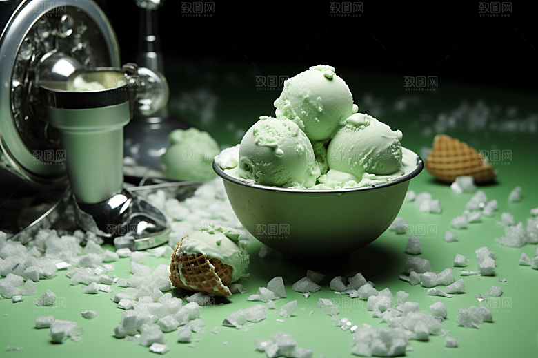 冰淇淋甜品甜筒素材