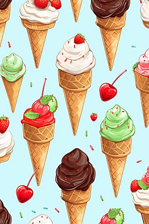 冰淇淋贴画卡通风格贴纸