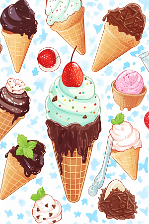 冰淇淋文具甜品贴纸