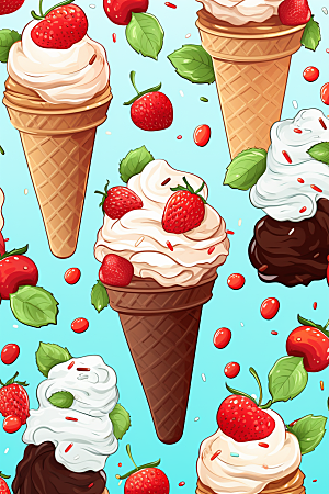 冰淇淋涂鸦贴画贴纸