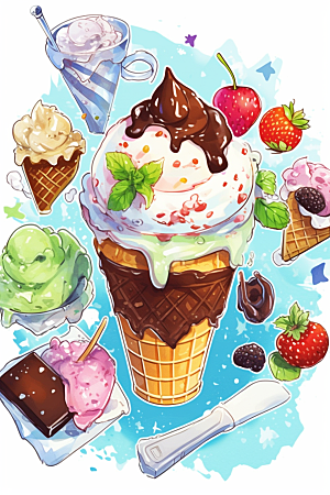 冰淇淋贴画可爱贴纸