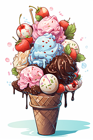 冰淇淋贴画艺术贴纸