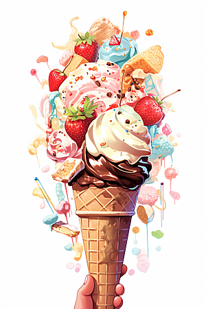 冰淇淋手账甜品贴纸