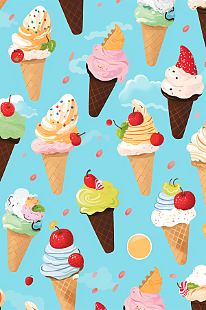 冰淇淋艺术涂鸦贴纸