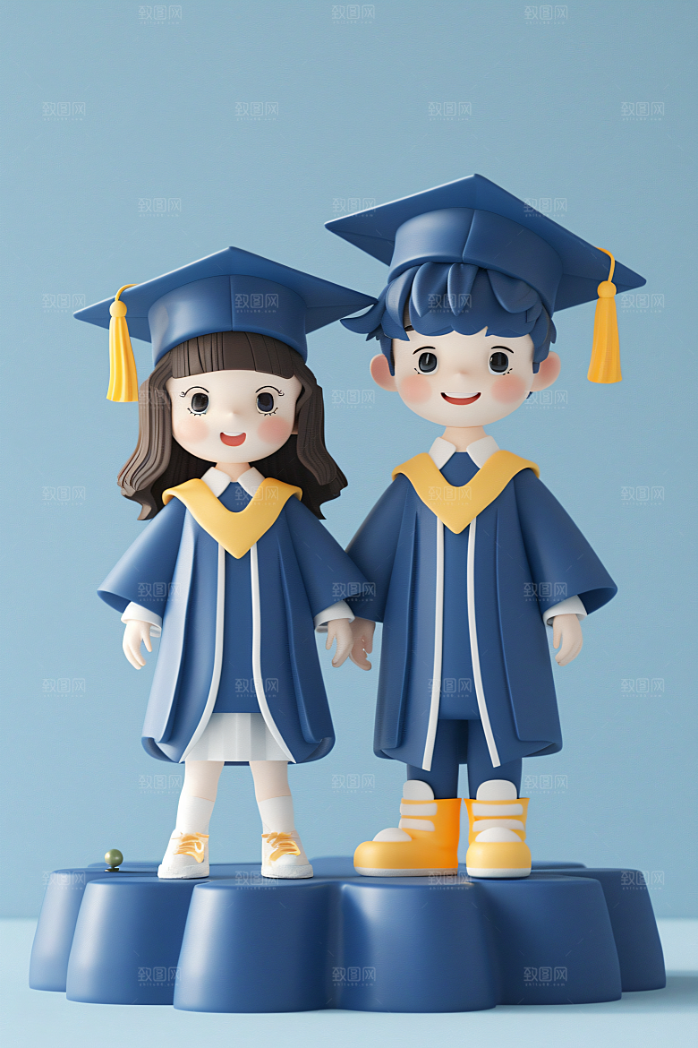 3D毕业生学生高清模型
