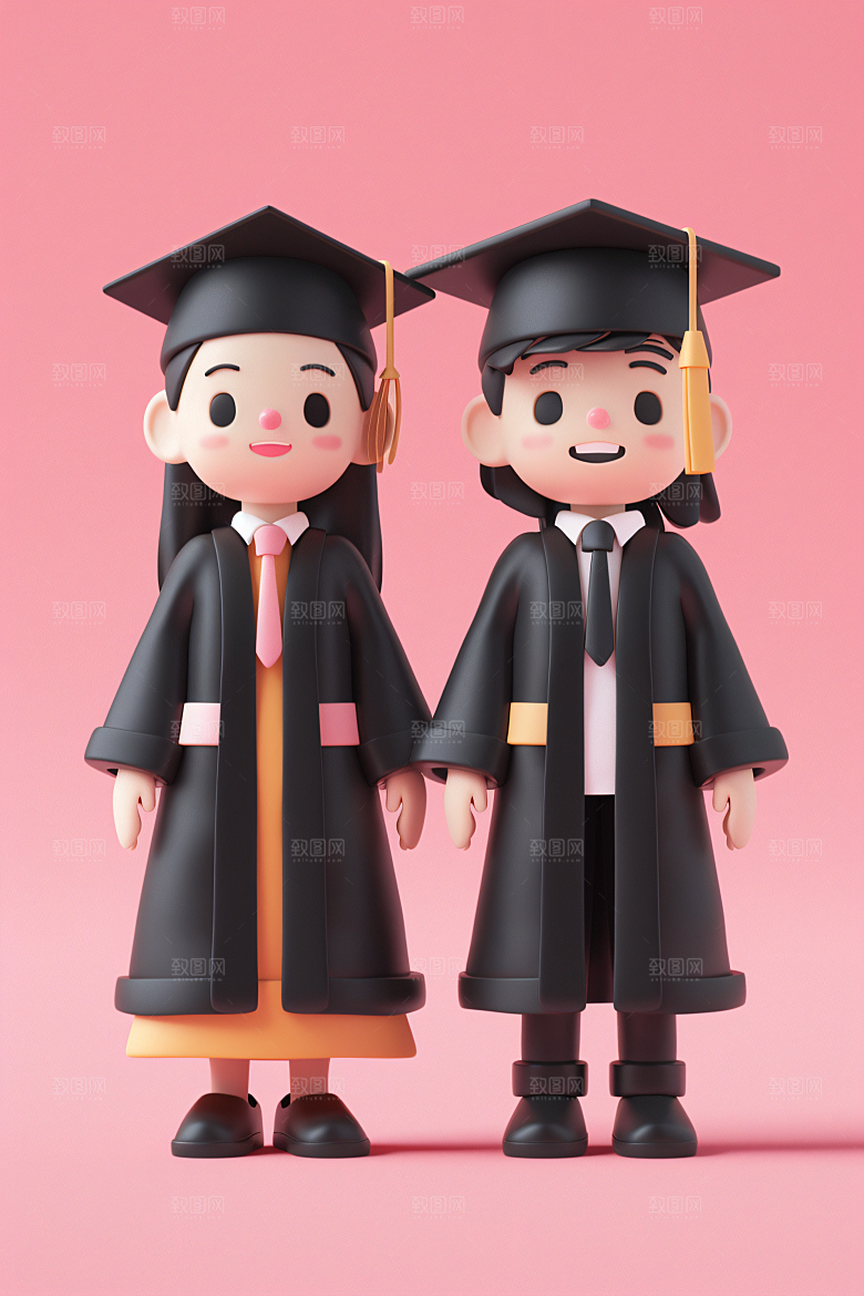 3D毕业生形象学生模型