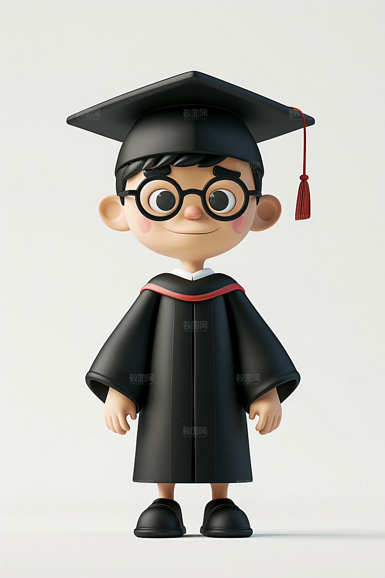 3D毕业生学生立体模型