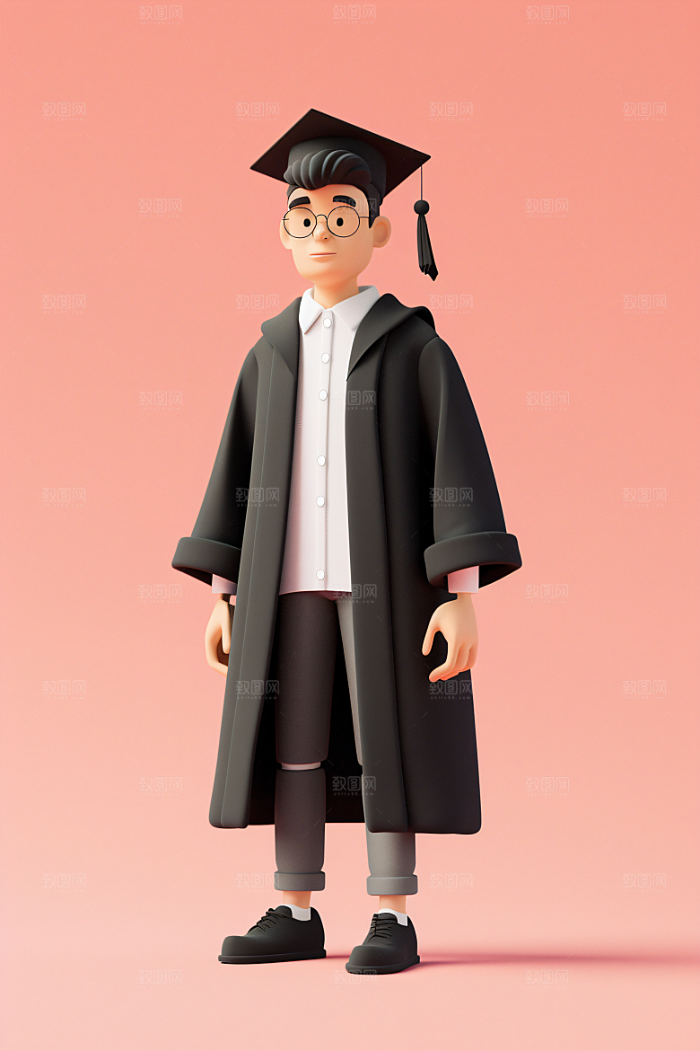 3D毕业生学生C4D模型