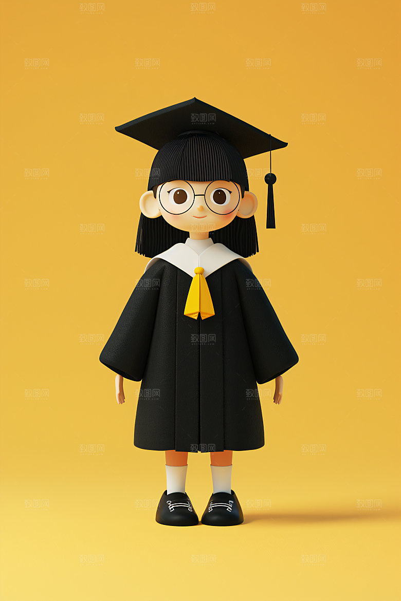 3D毕业生C4D卡通模型