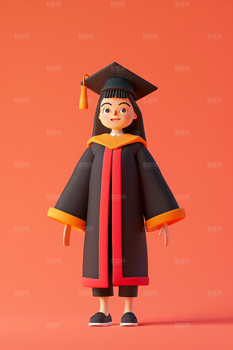 3D毕业生学生形象模型