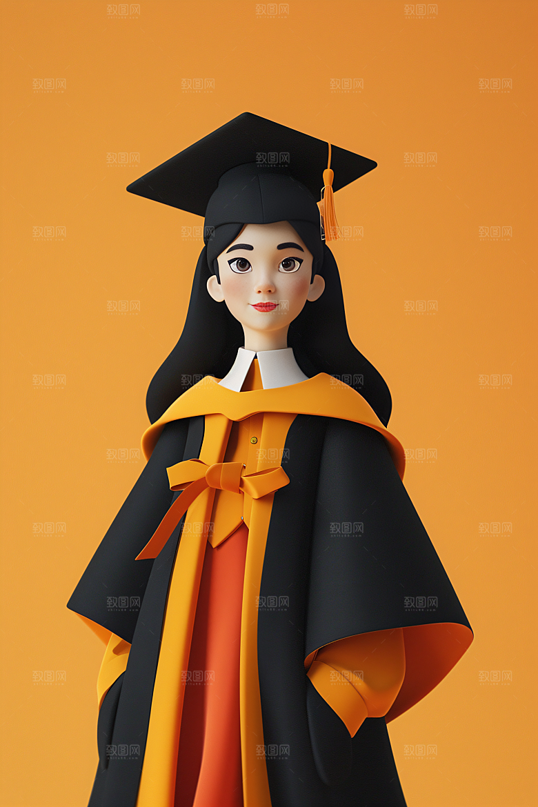 3D毕业生学生毕业季模型