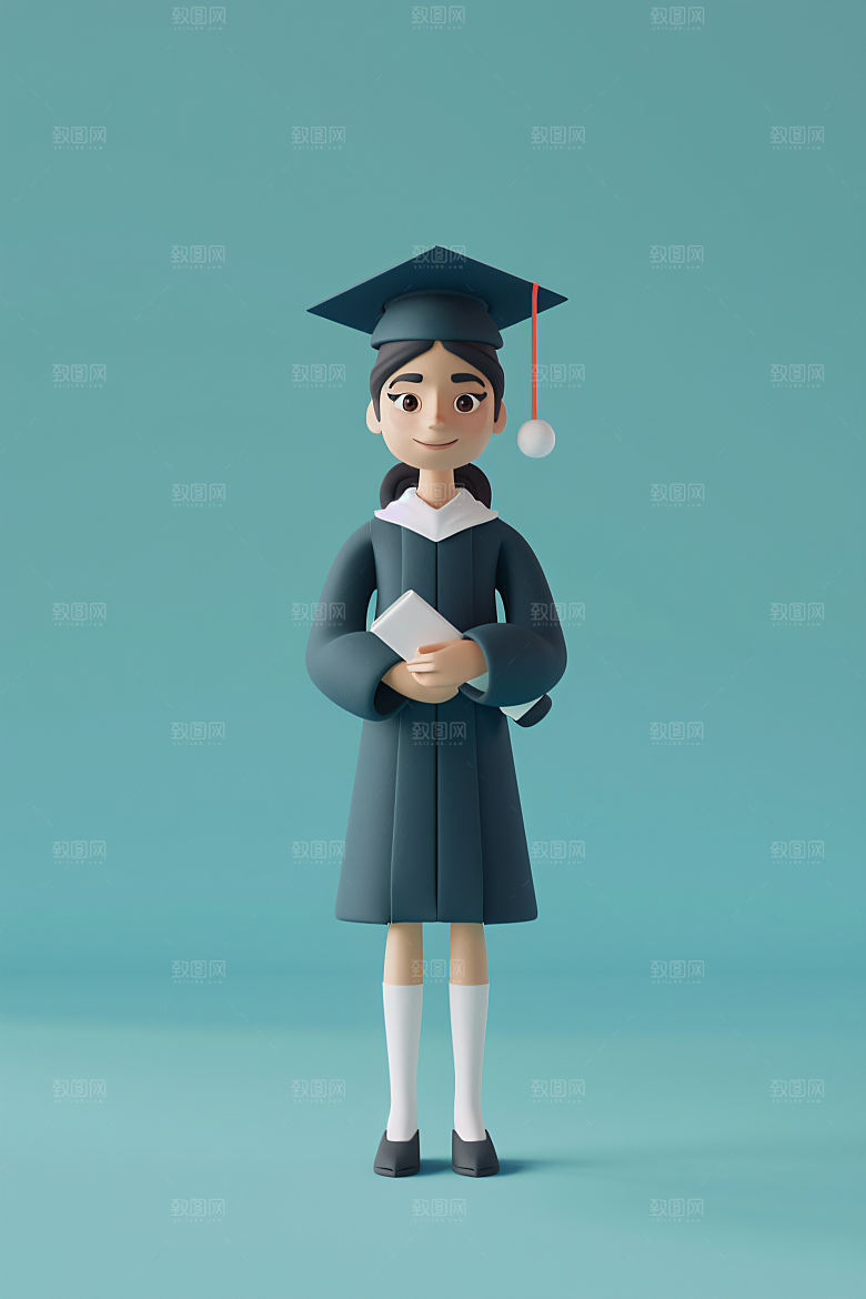 3D毕业生高清粘土人模型