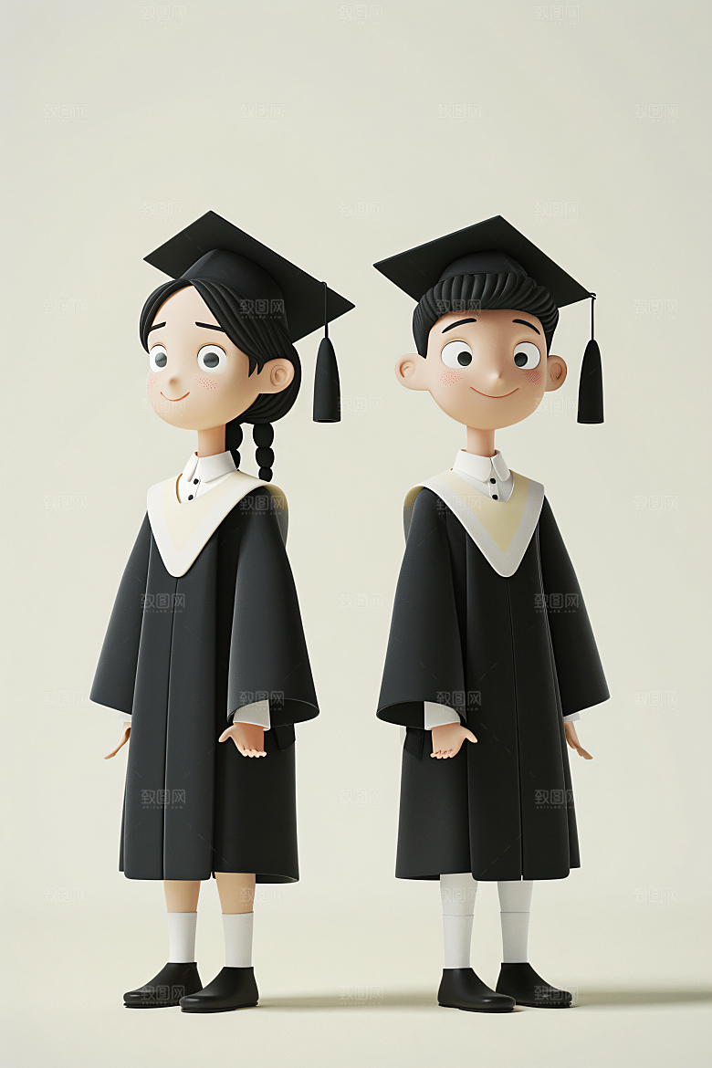 3D毕业生全身照肖像模型