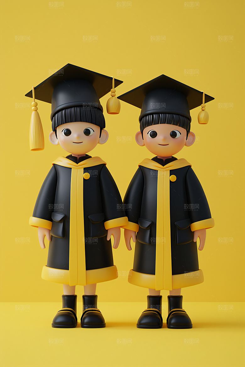 3D毕业生学生高清模型