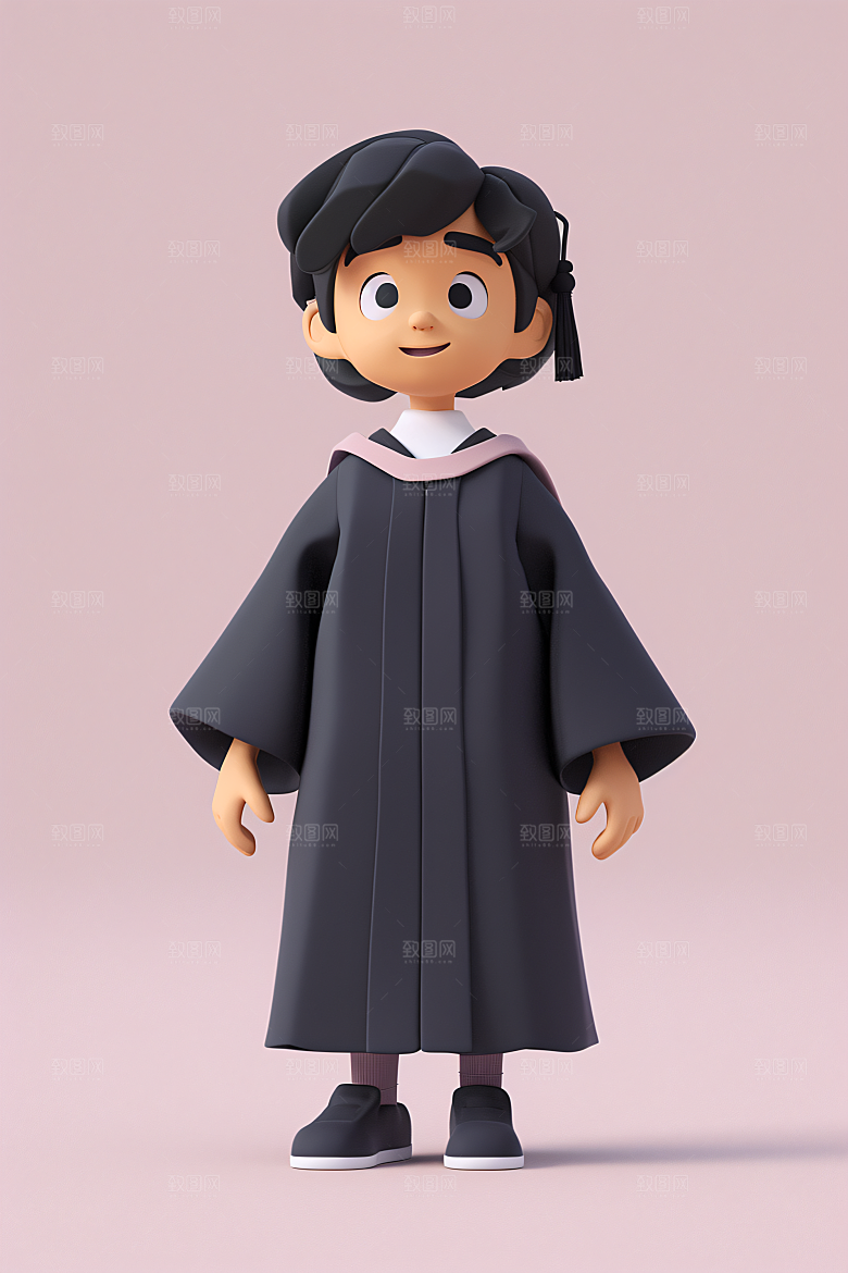 3D毕业生形象学生模型