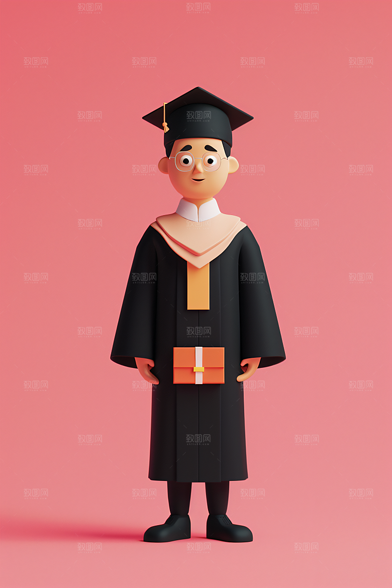 3D毕业生学生立体模型