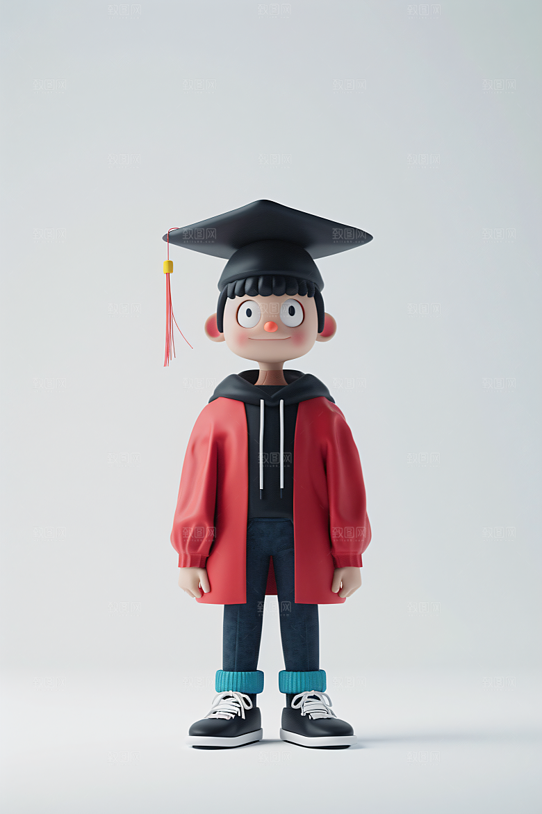 3D毕业生学生形象模型
